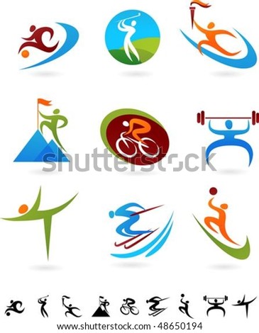 Fitness Social Relationship Sport People Communication Stock Vector ...