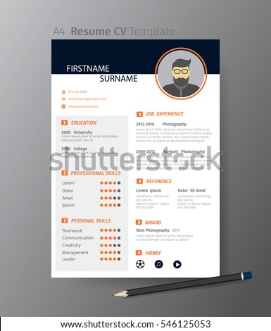 clean modern design template resume c vvector เวกเตอร สต อก