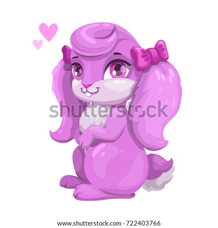 Cute Cartoon Bunny Girl Vector Rabbit Stock Vector 722403766 - Shutterstock