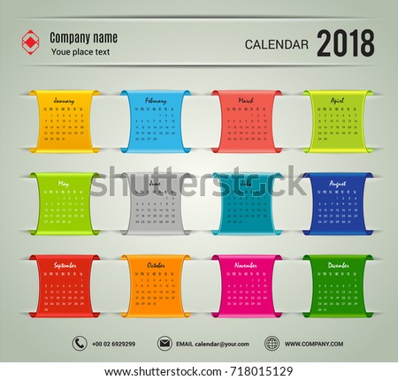computer desktop calendar 2018