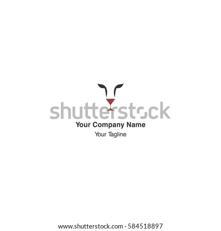 cheetah face with wine glass and negative space