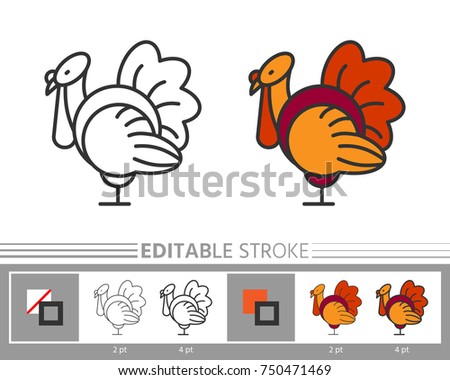 turkey linear icon without and with colour fill editable stroke different color filling and - Fill The Colour In Pictures turkey linear icon without and with colour fill editable stroke different color filling and - Fill The Colour In Pictures