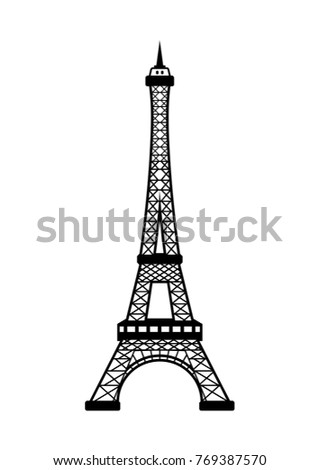 Sketch Paris Line Art Eiffel Tower Stock Vector 769387570 - Shutterstock