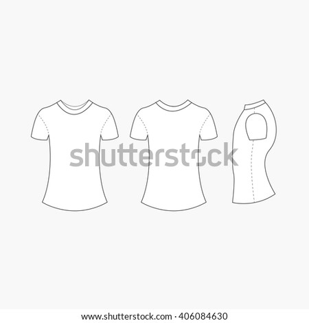 Blank Tshirt Template Vector Stock Vector 393989734 - Shutterstock