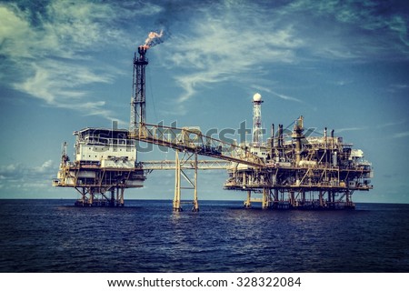 Offshore Industry oil and gas production petroleum pipeline.
