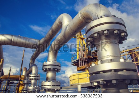Offshore Industry oil and gas production petroleum pipeline.