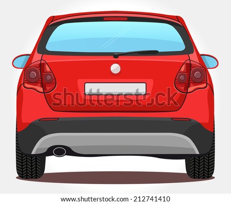 Vector Red Car Back View Stock Vector 212741410 - Shutterstock