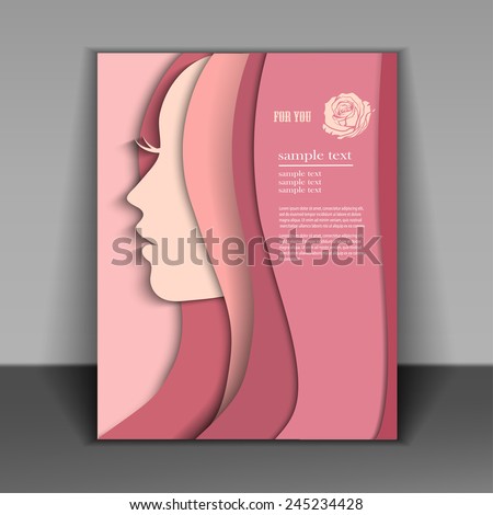 silhouette of a women on pink background for Happy Women's Day.