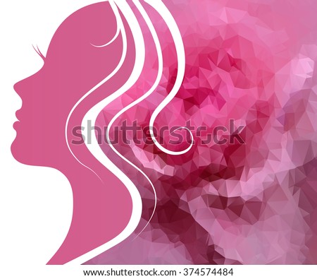 silhouette of a women on pink background for Happy Women's Day.