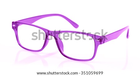 purple Eye Glasses Isolated on White background