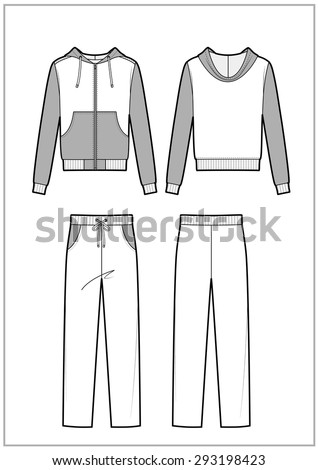 Technical Sketch Mens Tracksuit Stock Vector (Royalty Free) 293198423 ...