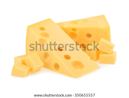 piece of cheese isolated