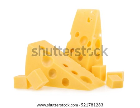 piece of cheese isolated
