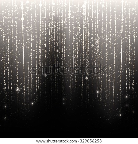 silver rain of shining particles