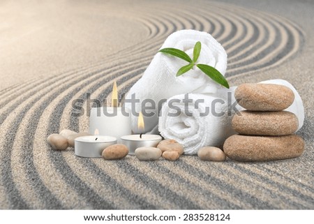 Spa Treatment, Towel, Candle.