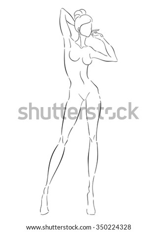 Vector Illustration Womans Body Isolated Outline Stock Vector 553091086