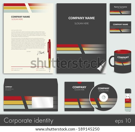 business style corporate identity template 7 stock vector business style corporate identity template 7 stock vector, Presentation templates