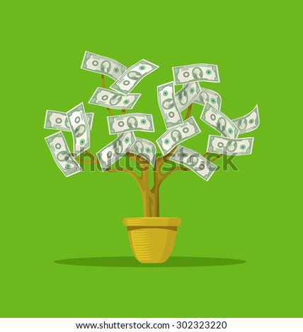 Money Tree Isolated Object Background Stock Vector 283440416 - Shutterstock