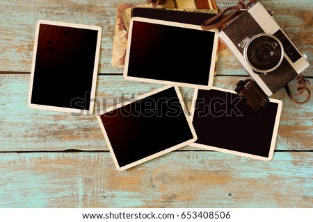 retro camera empty old instant paper stock photo royalty old style photo album
