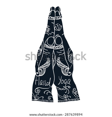 element yoga mudra hands namaste mehndi stock vector 632334227 element yoga mudra hands namaste mehndi stock vector 632334227