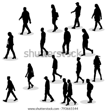 People Walking Silhouette Stock Images, Royalty-Free Images & Vectors