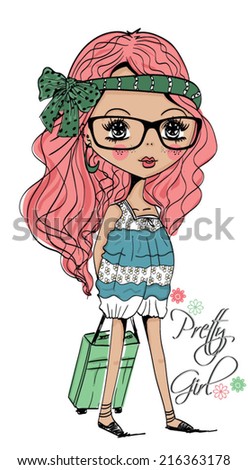 Fashion Illustration Girls Stock Vector 86673463 - Shutterstock