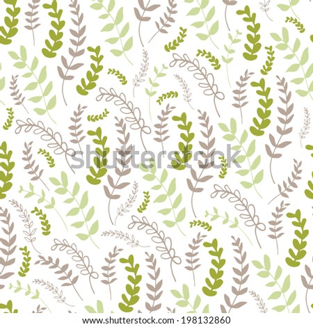 Seamless Hand Drawn Laurel Pattern. Repeating Background Pattern Leaf ...