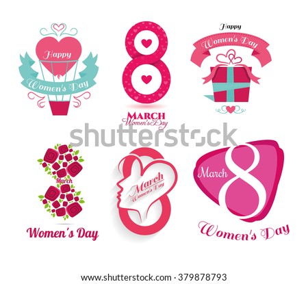 vector illustration of International Women's Day celebration March 8, the schedule for design, logo set of icons for the holiday