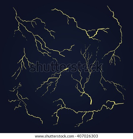 Vector Lightning Storm Set Design Electric Graphics Collection Of Different Variants Black Background Vector Lightning Storm Set Design Electric Graphics Collection Of Different Variants Black Background