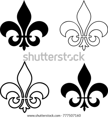 Fleur De Lis Fleurdelys Flowerdeluce Decorative Stock Vector 777507160 ...