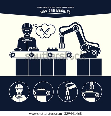 Car Assembly Line Infographics Conveyor Belt Stock Vector 577324915 