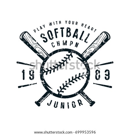 Emblem Softball Junior Team Graphic Design Stock Vector 699953596 ...