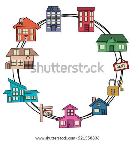 Download Real Estate Design Set Cartoon Frame Stock Vector ...