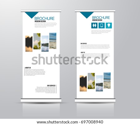 Vector Set Modern Roll Banner Stand Stock Vector 504968488 Shutterstock Exhibition Panel Design Template