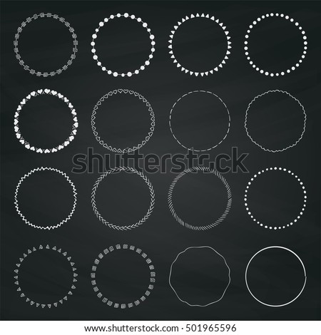 vector circle chalk Doodle Chalk Drawing Image Circle Set Vectorielle Logo