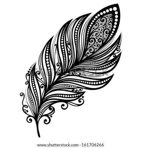 Peerless Decorative Feather Vector Patterned Design Stock Vector ...