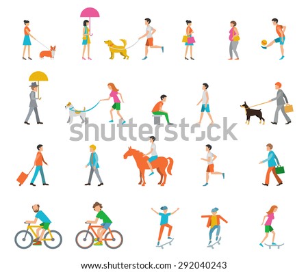 People on the street. Neighbors. Flat icons.