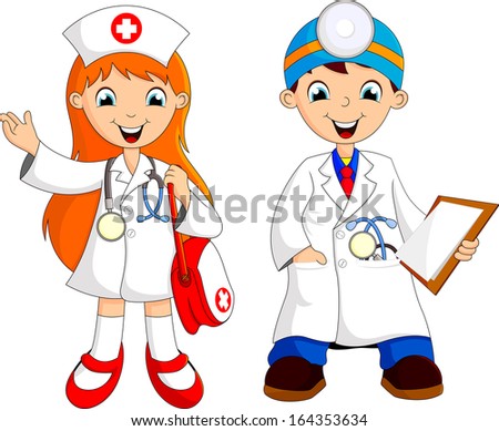 Vector Cartoon Nurse Scrubs Medical Kit Stock Vector 424576417 ...