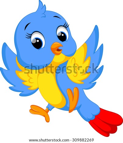 Cute Bird Cartoon Stock Vector (royalty Free) 309882269 - Shutterstock