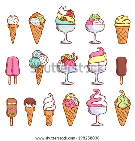 Ice Cream Icon Set Stock Vector 81383728 - Shutterstock