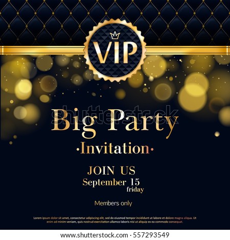 Vip Party Premium Invitation Card Poster Stock Vector 557293549 ...