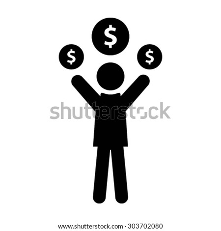 Man Dollar Money Icon Vector Stock Vector (Royalty Free) 303702080