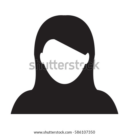 Woman User Icon - Person Profile Avatar Glyph Vector Illustration