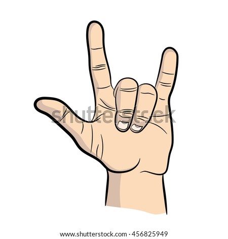 Hand Rock N Roll Sign Hand Stock Vector 456825949 - Shutterstock