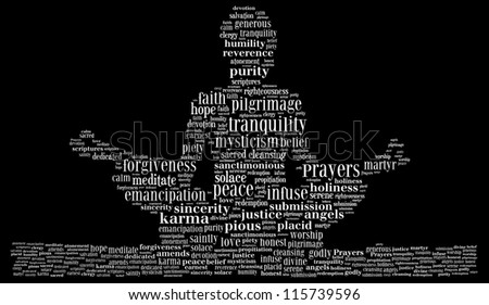 meditating figure text graphics stock illustration 115739596
