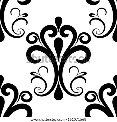 Seamless Damask Pattern Stock Vector 124647556 - Shutterstock