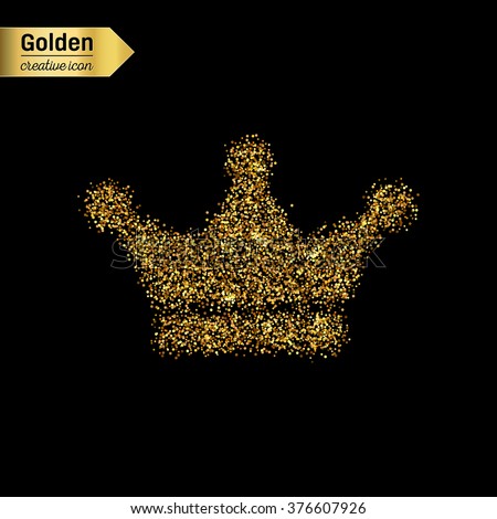 Download Gold Glitter Vector Icon Crown Isolated Stock Vector ...