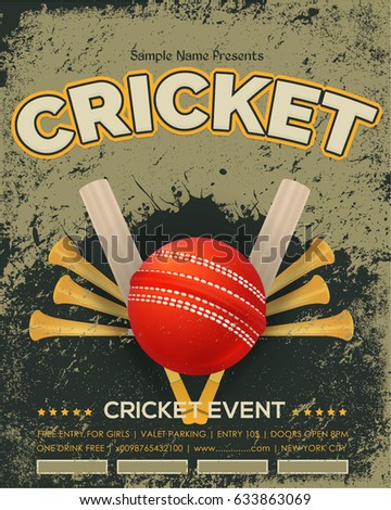 Cricket Poster Vector