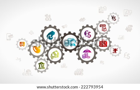 Money investment process . Economy concept illustration