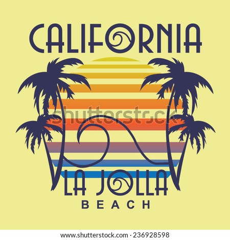 California Surf Illustration Vectors Tshirt Graphics Stock Vector ...